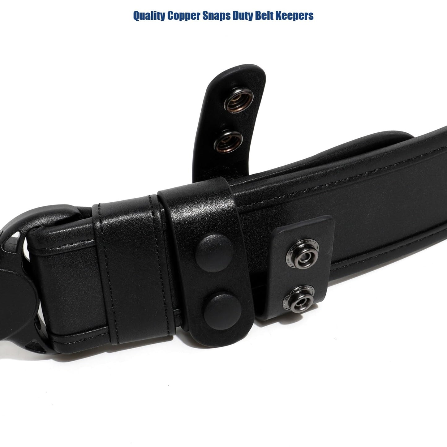Dotacty Plain Black Police Duty Belts Law Enforcement Sheriff Security Work 2" Outer Belt w/Loop Lining Tri-Release Buckle 4 Keepers M
