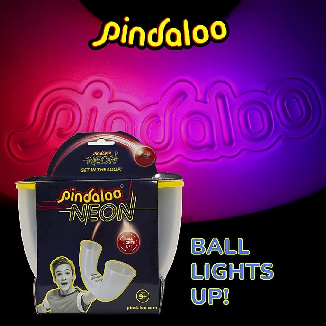 Pindaloo Original LED Light Neon Skill Game - Develop Motor Skills | 2 Balls Included, Indoor & Outdoor Fun