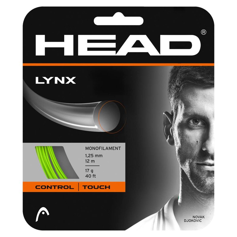 HEAD Lynx Tennis Racket String 40' Set - 16 Gauge Monofilament Racquet String, Green