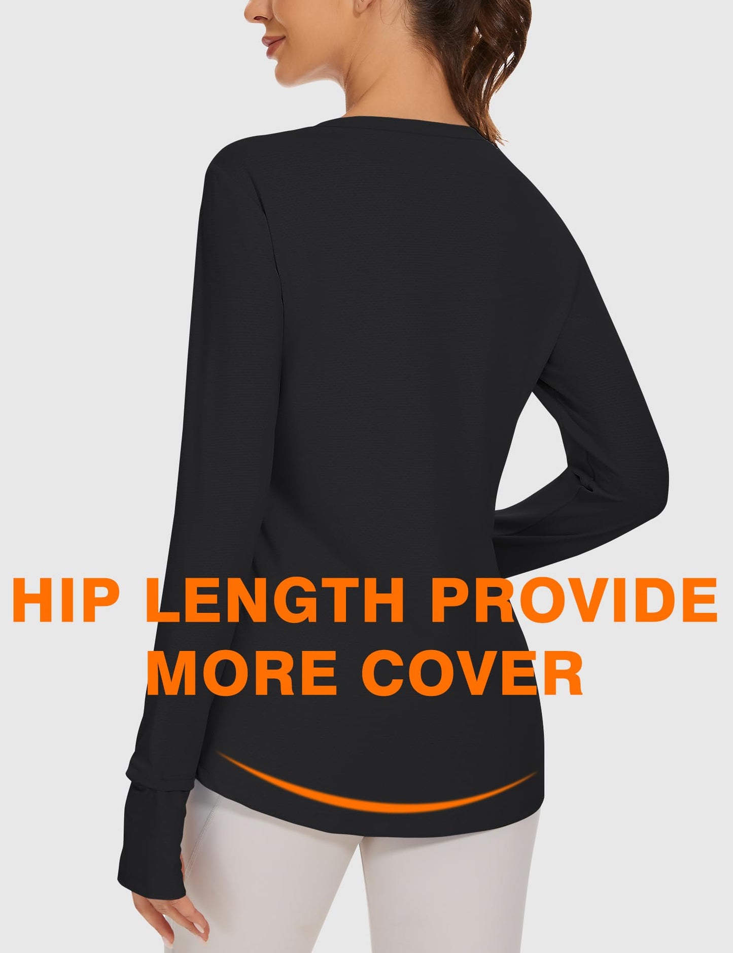 Blingfit Women's Workout Tops Long Sleeve Running Hiking Athletic Gym Shirts Lightweight UPF50+ UV Rash Guard Sun Protection