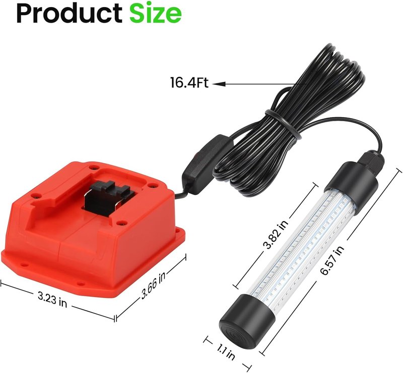 Underwater Green Fishing Light - 13W LED Submersible Light for Docks & Boats | 1300 Lumens, IP68 Rated