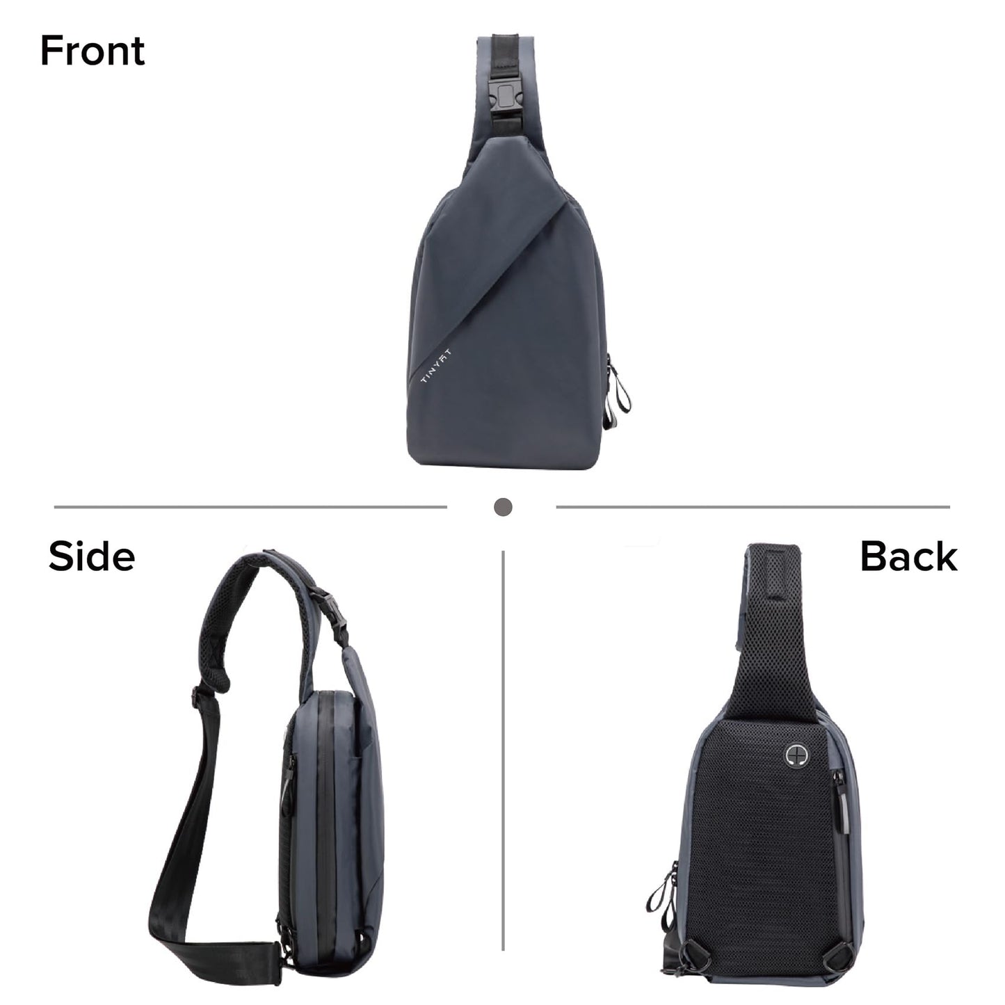 Sling Bag for Men women Anti Theft One Strap Motorcycle Backpack Sling Tactical Chest Bag Daypack Crossbody Backpacks for Casual Travel Hiking Diving Outdoor Sports Grey