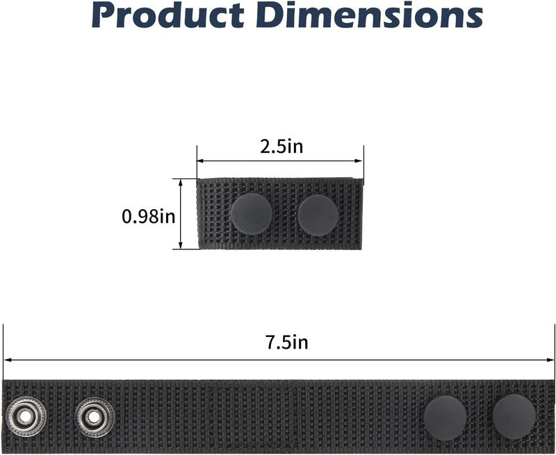 Belt Keepers for Duty Belt - Durable Nylon with Double Snaps | Fits 2¼" Wide Police Security Belts