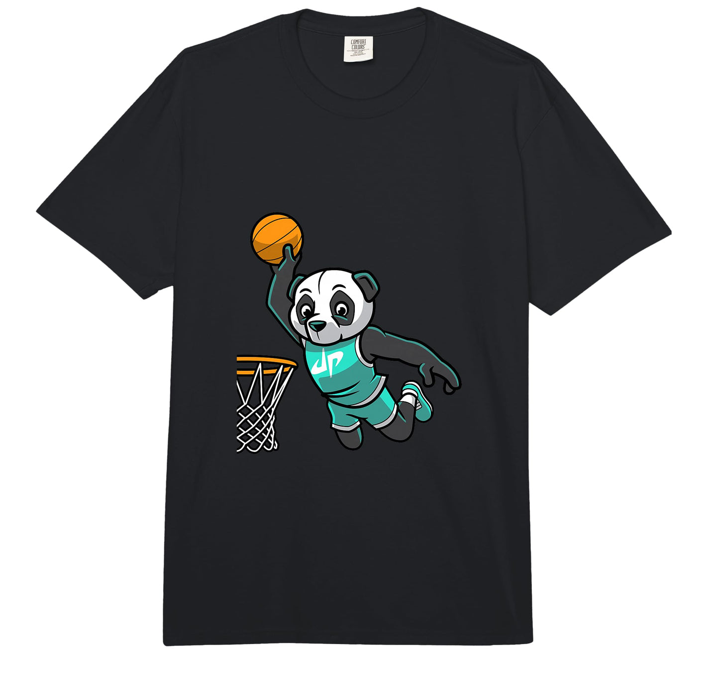 Dude Perfect Panda Slam Dunk Basketball Comfort Colors Adult Heavyweight T-Shirt