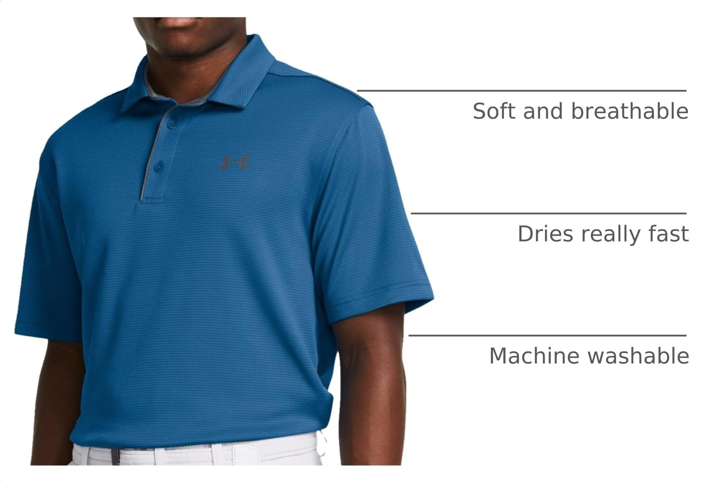 Under Armour Men's Tech Golf Polo, (406) Photon Blue / / Pitch Gray, X-Large