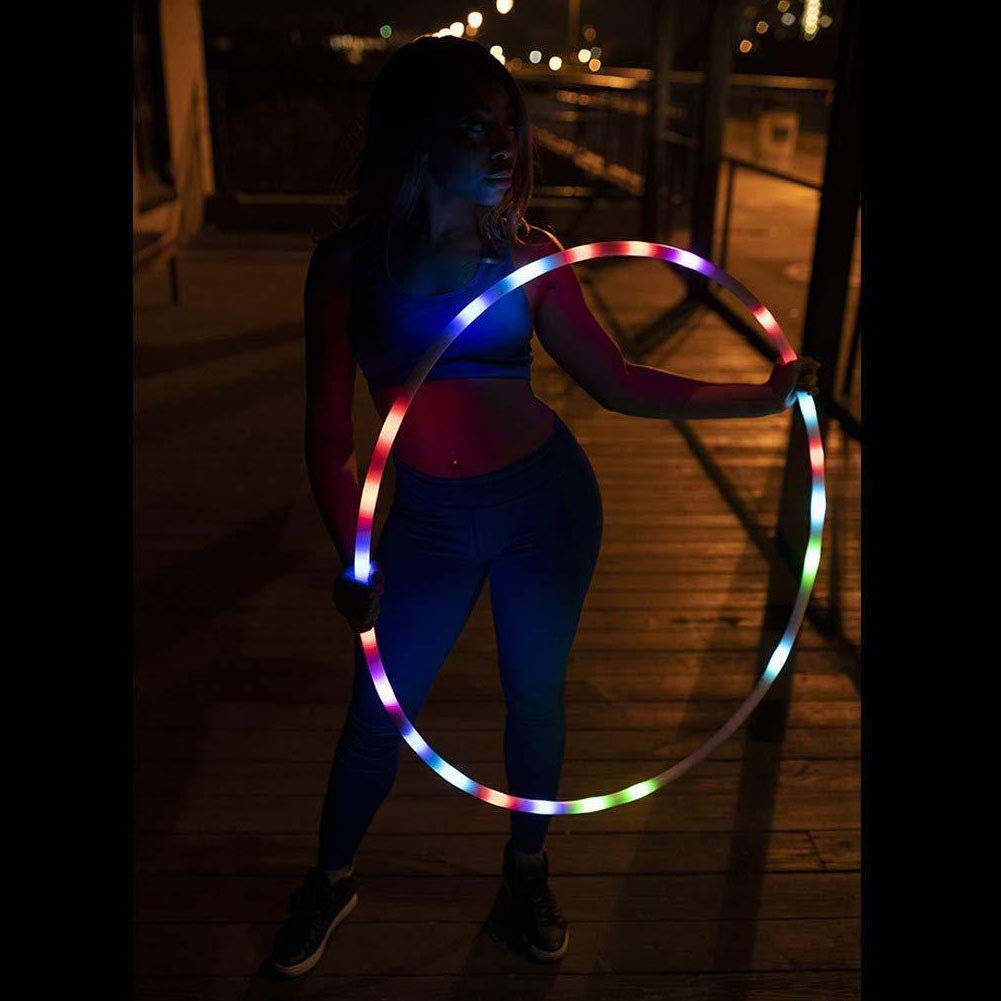 LED Hoops for Kids Adults - CRTEPST Light Up Glow Sport Rings Dance Toy for Sports Playing Exercise (36 inch)
