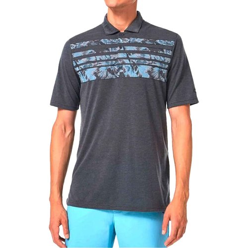 Oakley Men's Azalea Stripe Polo, Blackout Heather, Small