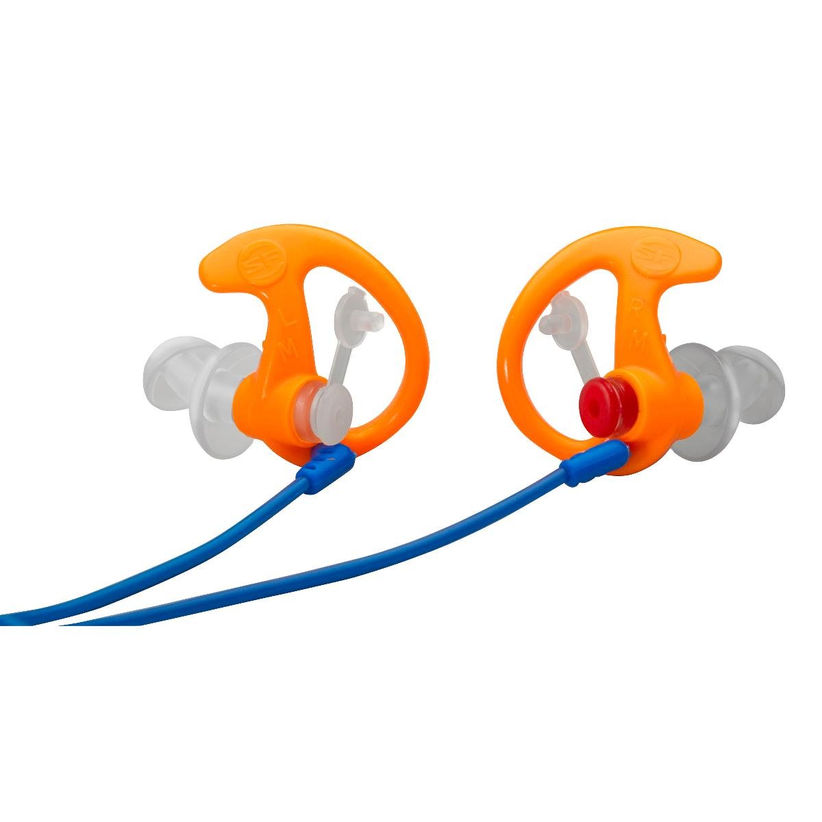 SureFire EP3 Sonic Defenders filtered Earplugs, double flanged design, reusable, Orange, Medium