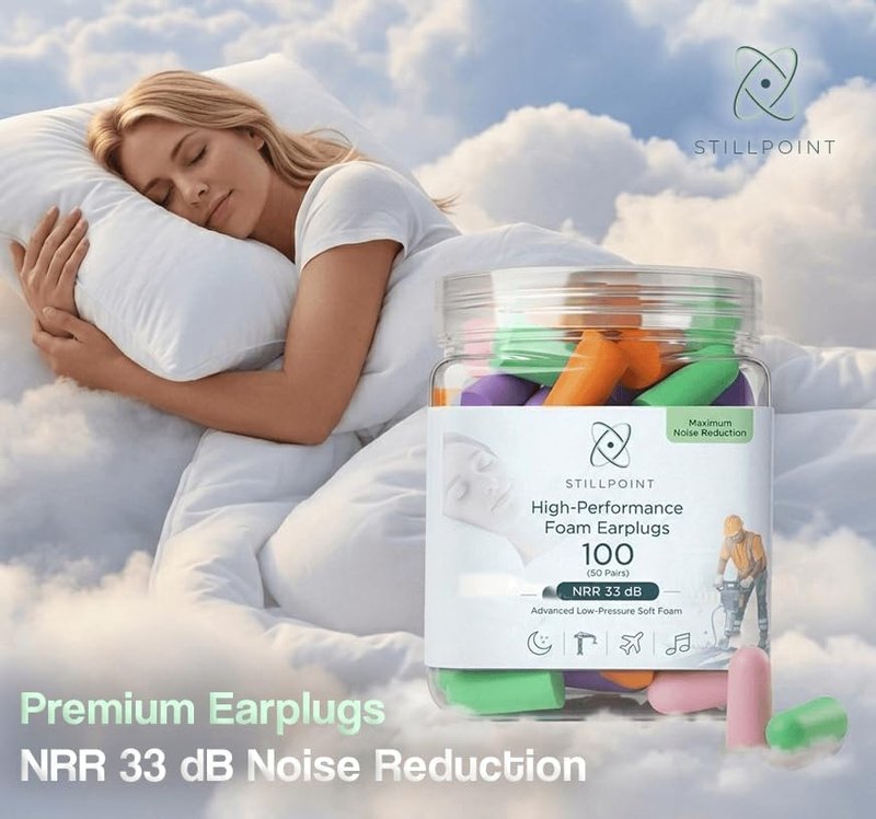Soft Foam Earplugs - 33 dB NRR | Maximum Protection for Sleeping & Loud Environments - 50 Pairs (Neon)