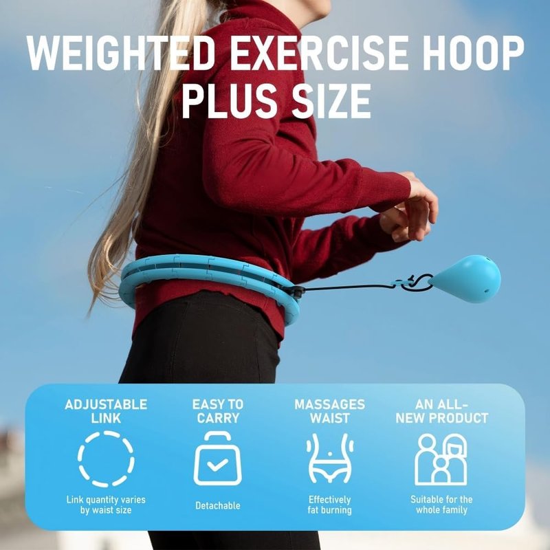 Infinity Weighted Hula Hoop for Adults | 30 Detachable Links for Weight Loss & Fitness