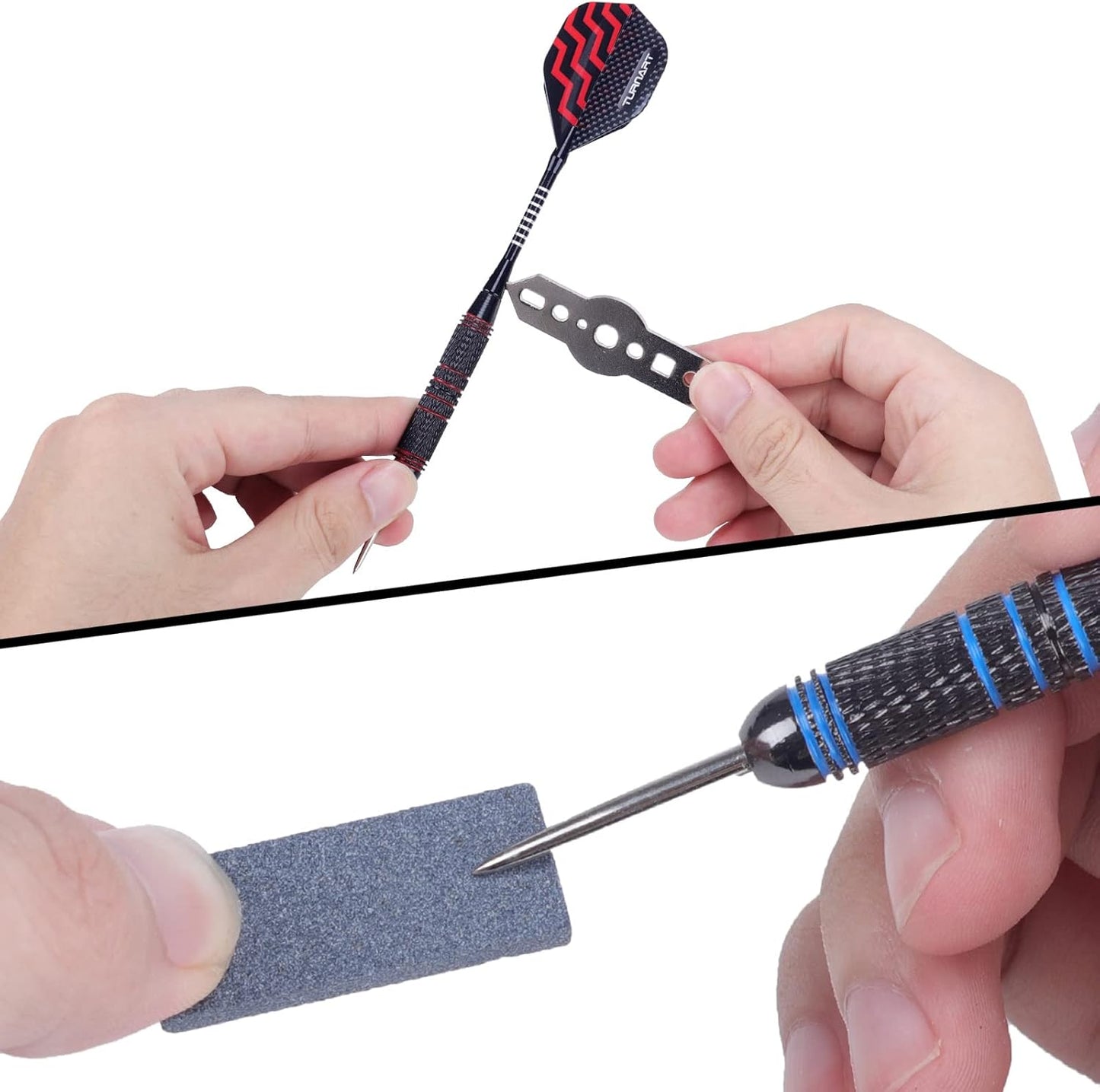 Turnart Steel Tip Darts Set - Professional 12-Piece Metal Darts with 24g Weight & Extra Flights | Durable Aluminum Shafts