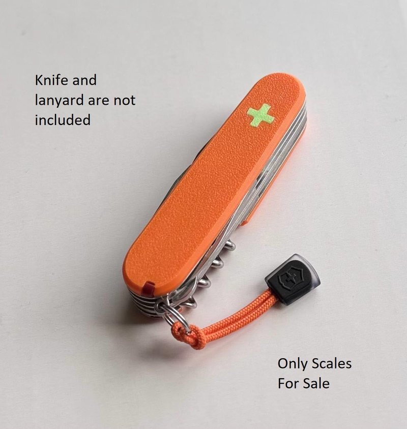Replacement Covers For Victorinox Scales Plus 91mm Plastic Handles With Extra Pen Slot And Glowing Cross (Army Green)