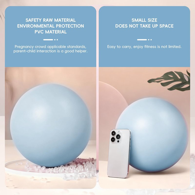 AXIONA ELEMENTS 9 Inch Small Exercise Ball - Stability Ball for Barre, Yoga, Core Workouts & Physical Therapy - Durable Workout Ball (Blue)