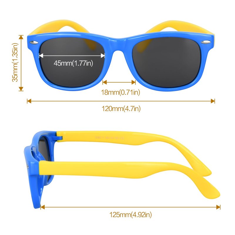 Mdvora Kids Polarized Sunglasses, Toddler Sunglasses UV Protection Flexible Rubber Glasses Shades(4pcs)