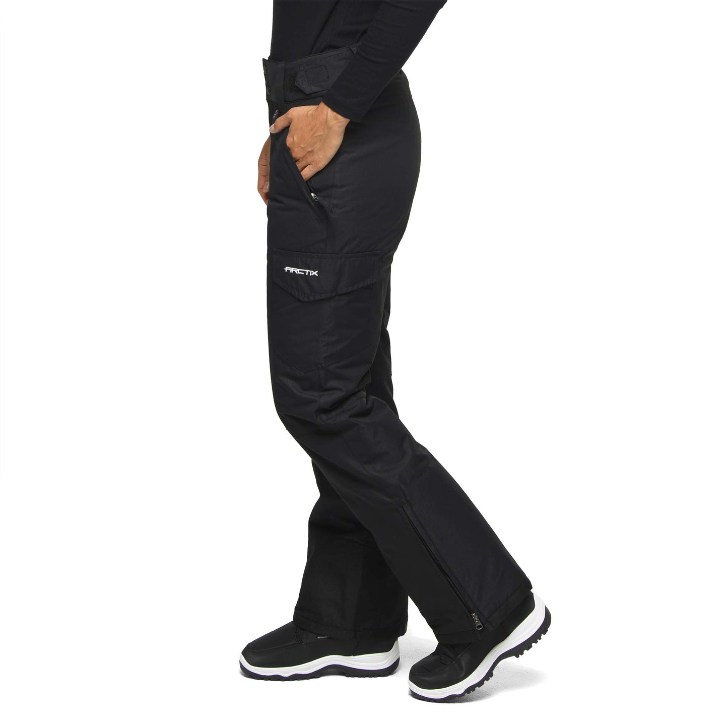 Arctix Women's Snow Sports Insulated Cargo Pants, Black, Medium