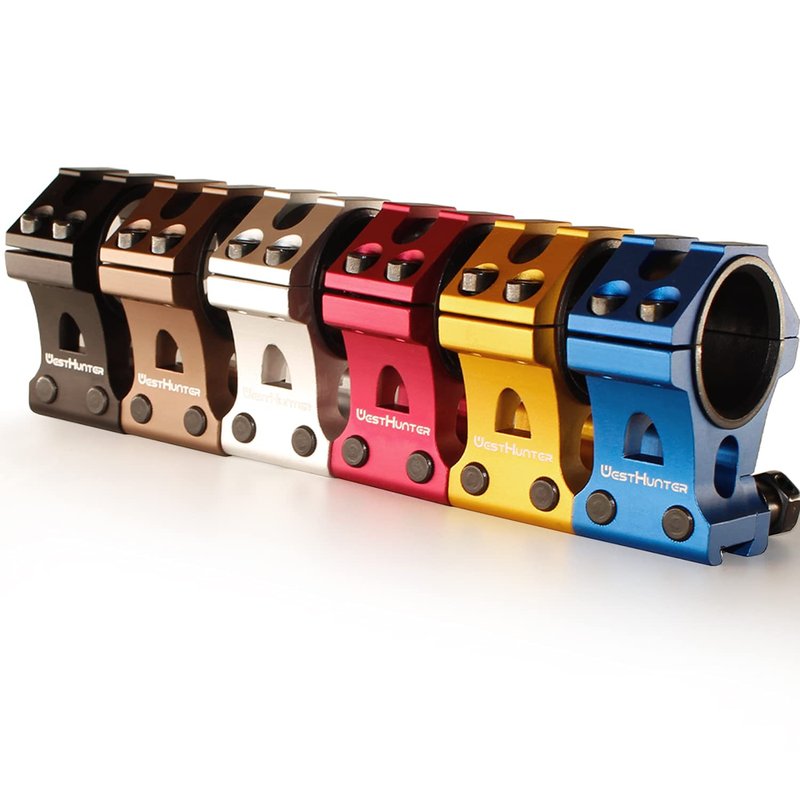 WestHunter Optics Dovetail Scope Rings, 1 Inch 30 mm Tactical Precision Scope Mount | 36 mm Center Height, Red