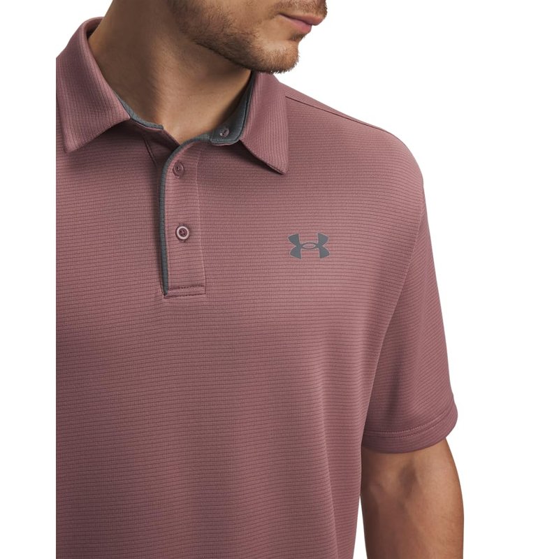 Under Armour Men's Tech Golf Polo, (651) Maroon Mist / / Pitch Gray, 4X-Large Tall
