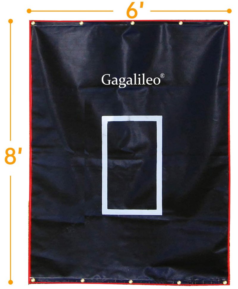 Gagalileo Baseball Softball Pitching Vinyl Hitting Backstop Rubber Target Padding for Outdoor Vinyl Batting Cage Rubber Padded Black Backstop Mat Softball Chain Link Hanging Rolling Baseball Backstop