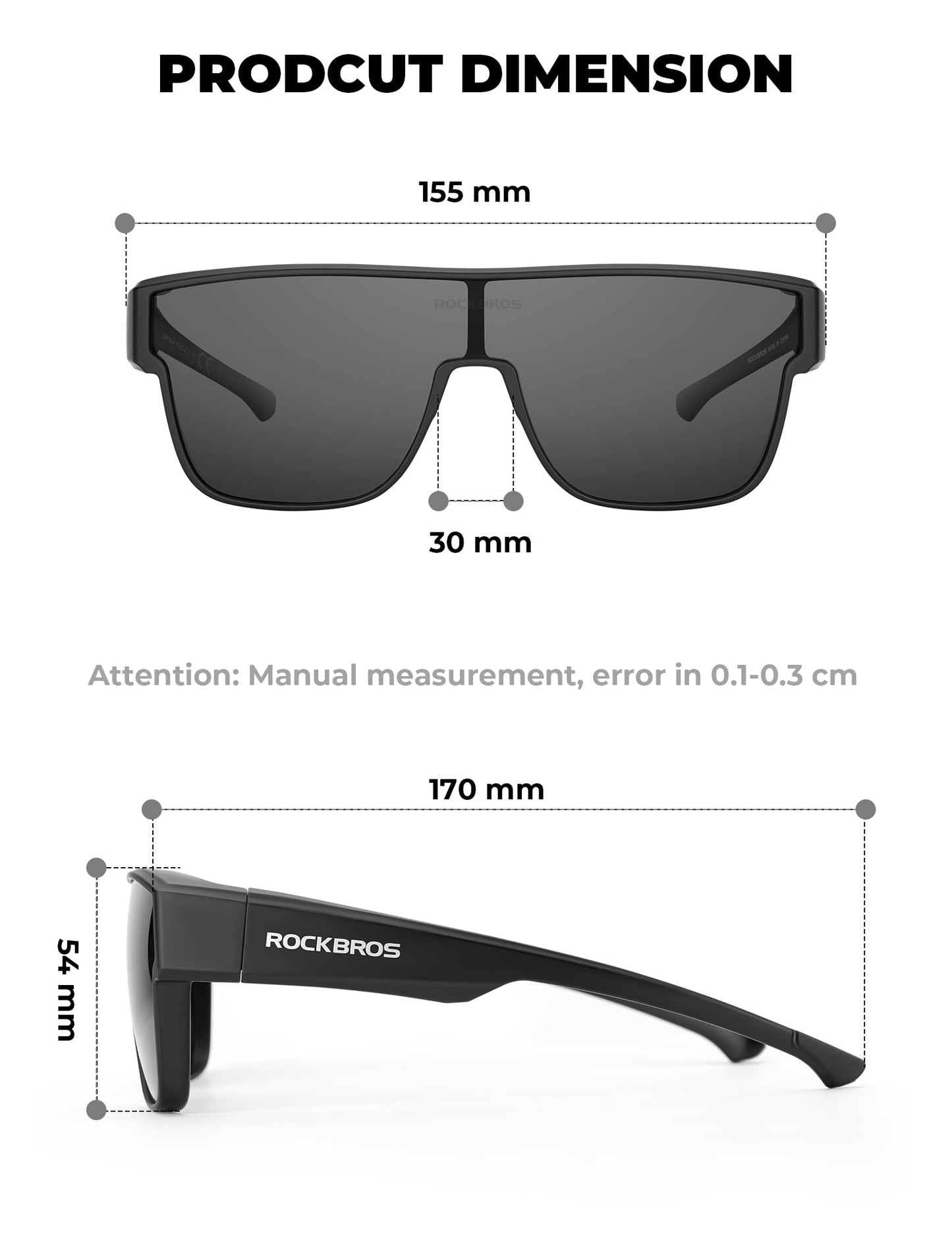 ROCKBROS Polarized Fit Over Glasses Sunglasses 100% UV400 Protection for Men Women,Wrap Around Sunglasses for Driving Cycling