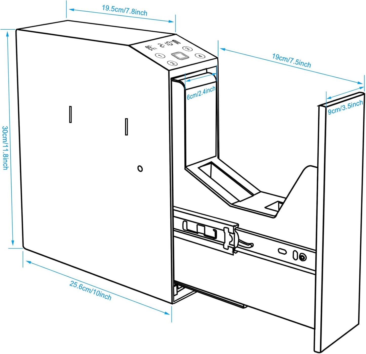 Biometric Handgun Safe - LCD Screen for Temperature, Humidity & Time | Nightstand, Desk, Wall, Truck Use
