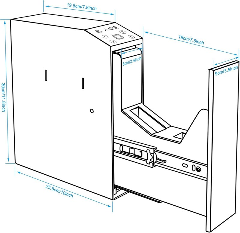 Biometric Handgun Safe - LCD Screen for Temperature, Humidity & Time | Nightstand, Desk, Wall, Truck Use