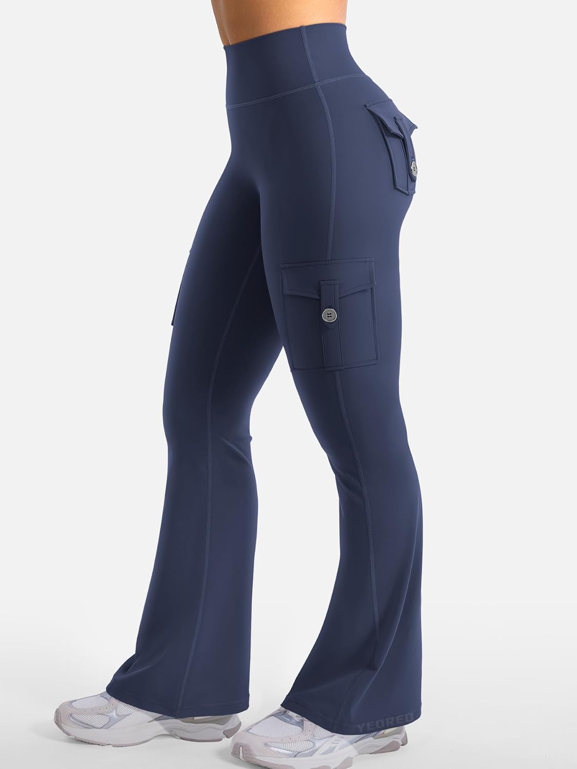 CoreFlex Women’s Workout Flare Leggings - High Waisted, Hidden Pockets, No Front Seam | Gym & Yoga Activewear