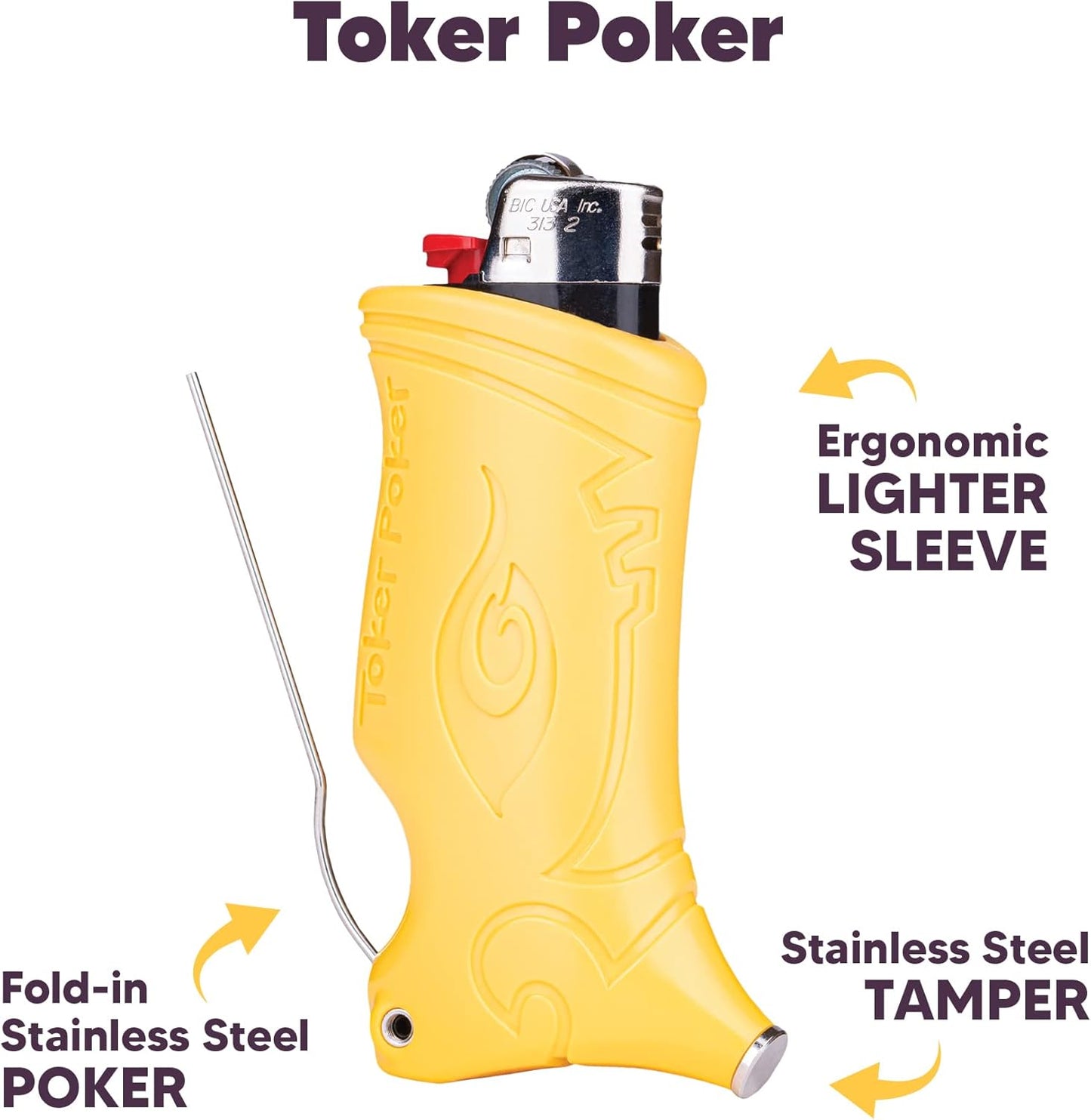Toker Poker Multi Tool - Bic Lighter Case with Nighttime Design | Perfect for Camping & Outdoor Use