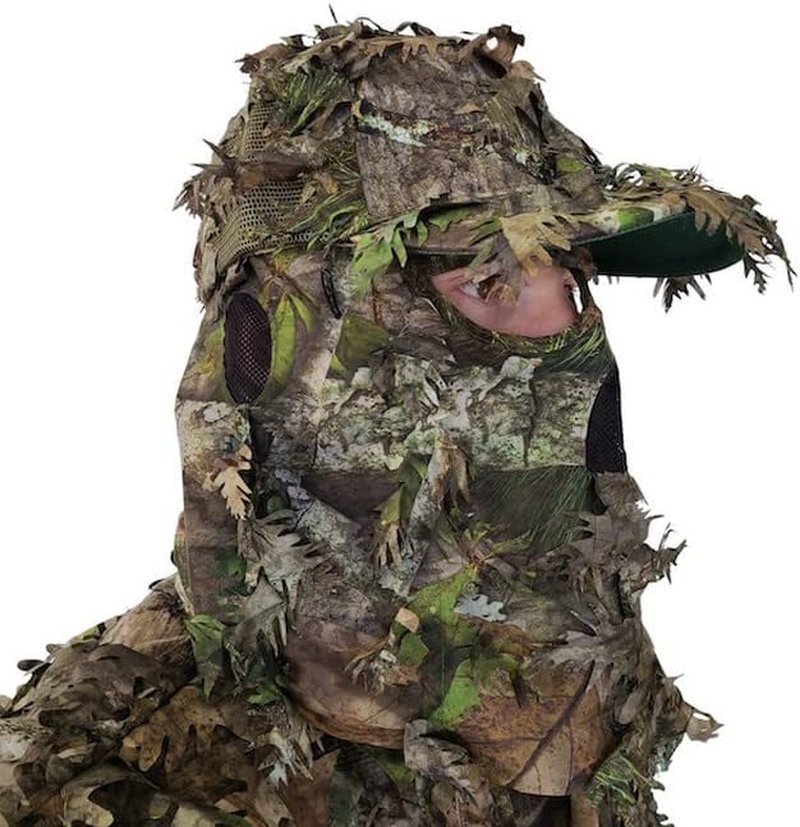 QuikCamo 3D Leafy Camo Face Mask & Adjustable Hunting Hat - OSFM, Mossy Oak & Realtree