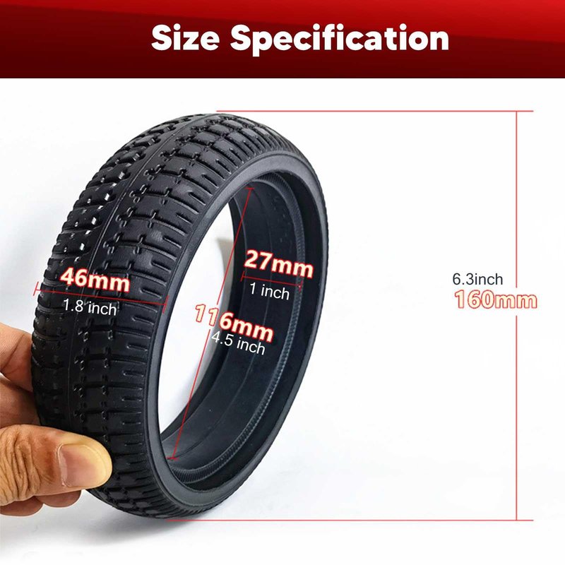 Replacement 6.5 Inch Solid Tire for Gotrax-G2 Front Series Electric Scooter