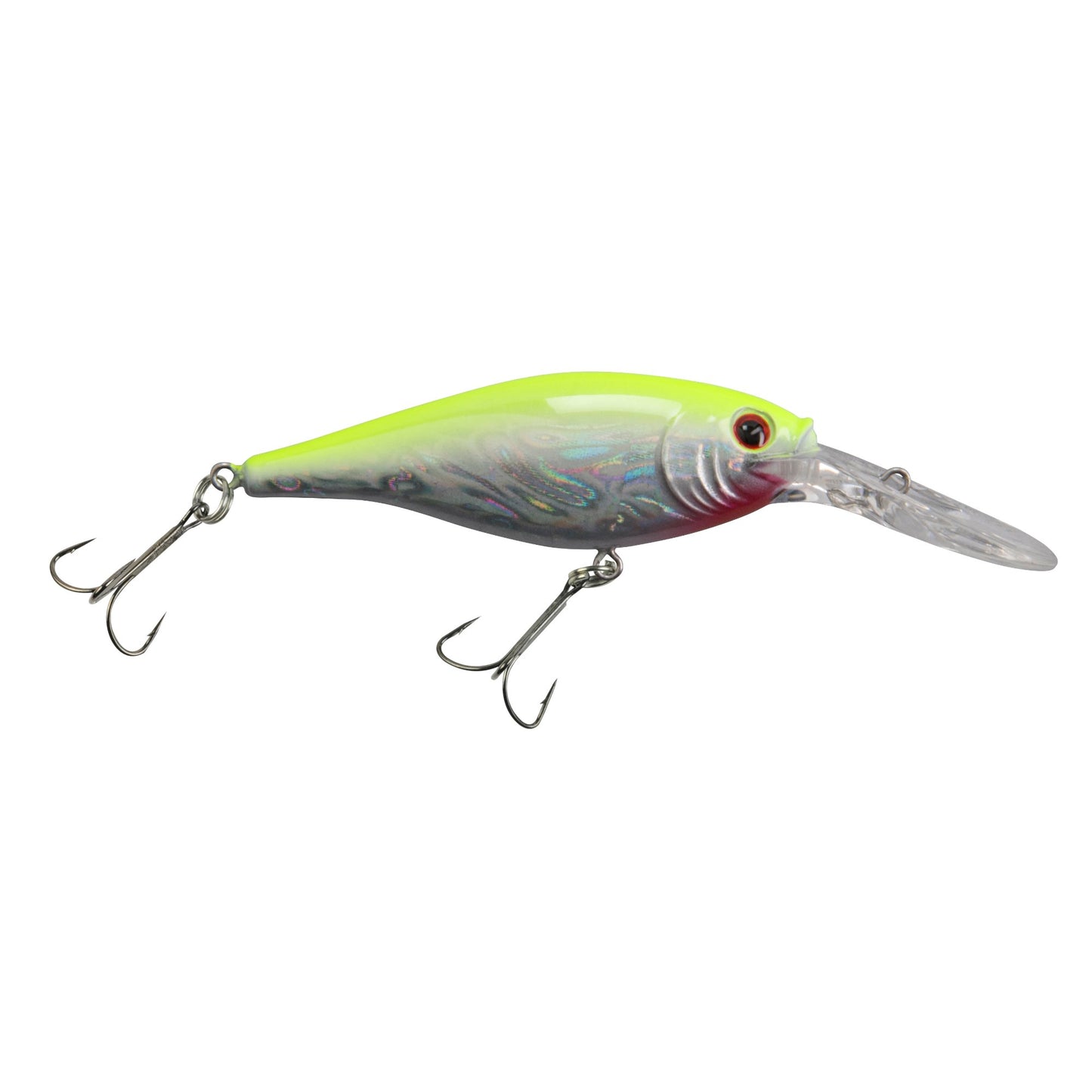 Berkley Flicker Shad Fishing Lure, Slick Chartreuse Pearl, 5/16 oz, 2 3/4in | 7cm Crankbaits, Size, Profile and Dive Depth Imitates Real Shad, Equipped with Fusion19 Hook