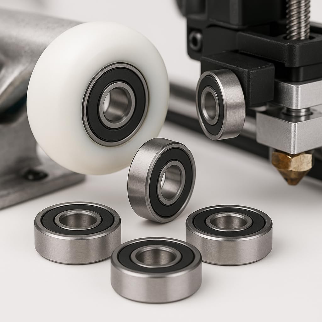 Donepart 608-2RS Bearings 20 Pack, 8x22x7mm Double Rubber Sealed Pre-Lubricated Ball Bearings C3, for 3D Printer, Roller Skate, Electric Motor, Fidget Spinner, Scooter