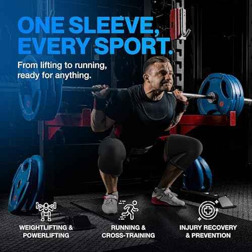 Modvel 7mm Neoprene Knee Sleeves for Men & Women Weightlifting & Powerlifting ? Compression Knee Sleeve Support for Squats, Gym, Training ? USPA, IPL Approved ? Large Purple (Pair)