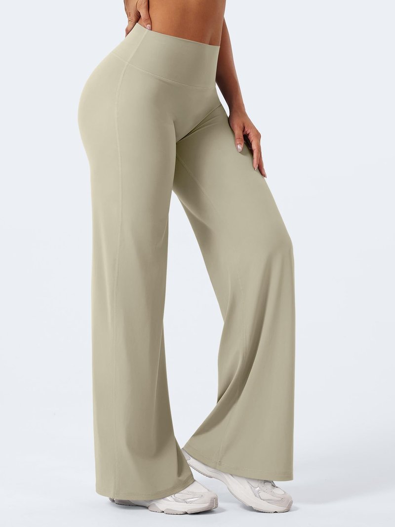 YEOREO Workout Leggings Womens No Front Seam Straight Leggings 31.5" High Waist Buttery Eddiy Gym Yoga Pants Light Sand XS