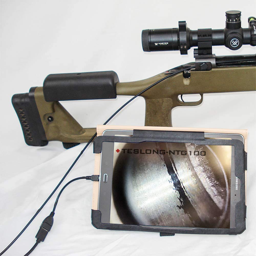 Teslong Rifle Borescope | Bore Camera for Gun Cleaning - Visual Barrel Inspection Tool for .20 Caliber & Larger | 45-Inch Flexible Design with 3 Right-Angle Mirrors and Carrying Case