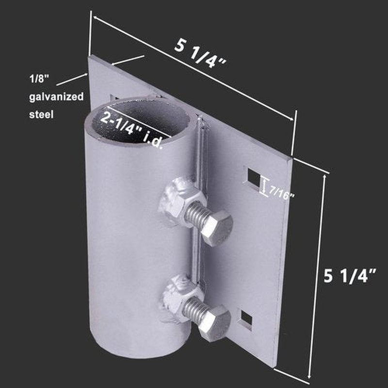 TPSHKE Dock Hardware 2.75" Galvanized Dock Pipe Leg Holder/Sleeve,Galvanized,Fully Welded for Greater Strength (4 Pack Side Leg Pipe Holder)