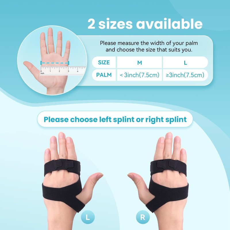 DrFinger Finger Ulnar Deviation Splint Brace, Finger Joint Deviation Orthopedic Corrector With Metal Bracket-Black-(Right-M)