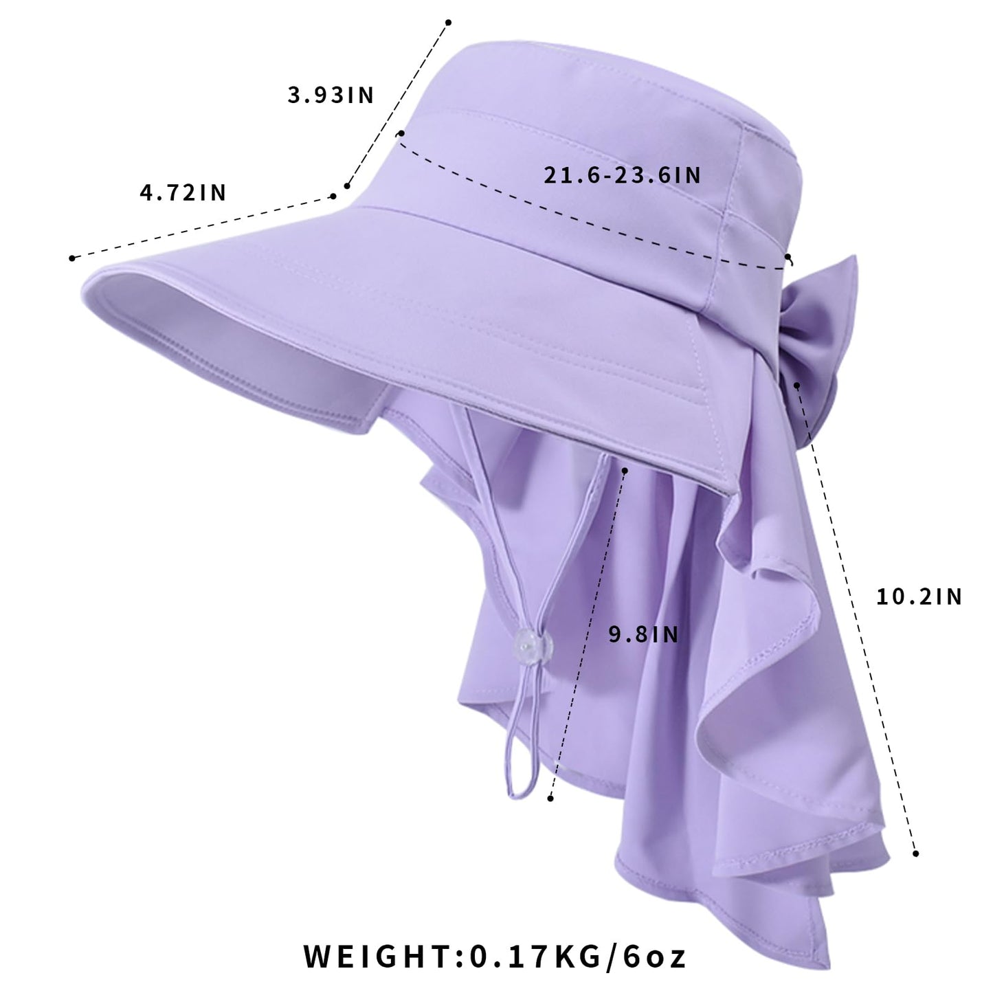 Chasenew Summer Sun Hat Neck Flap Cover UV Protection Wide Brim Fishing Hiking Hat Foldable Women Ponytail Safari Beach Outdoor Cyan