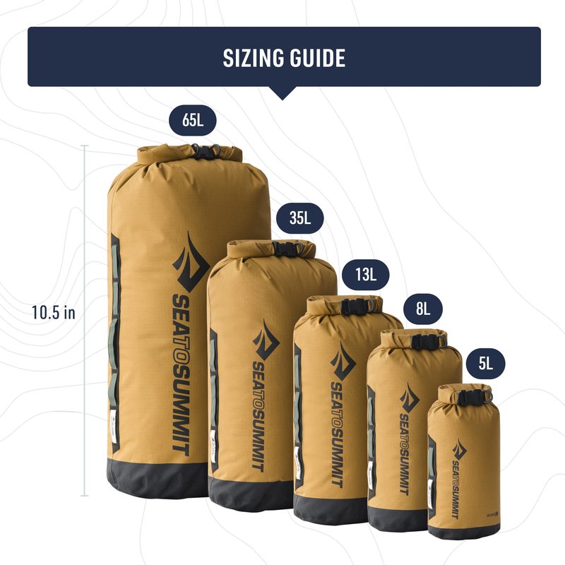 Sea to Summit Big River Dry Bag, Heavy-Duty Dry Storage, 35 Liter, Gold Brown