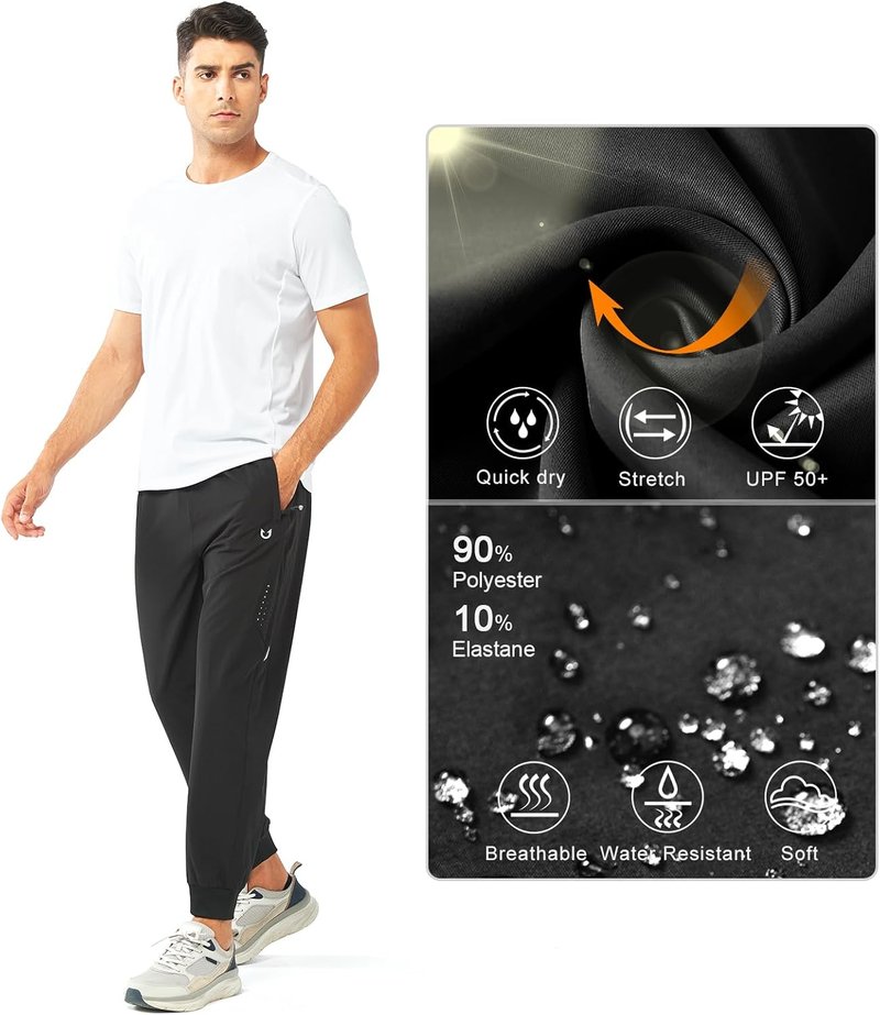 Men's Athletic Running Pants - Lightweight Quick Dry Joggers for Gym & Sports | Active Training Sweatpants