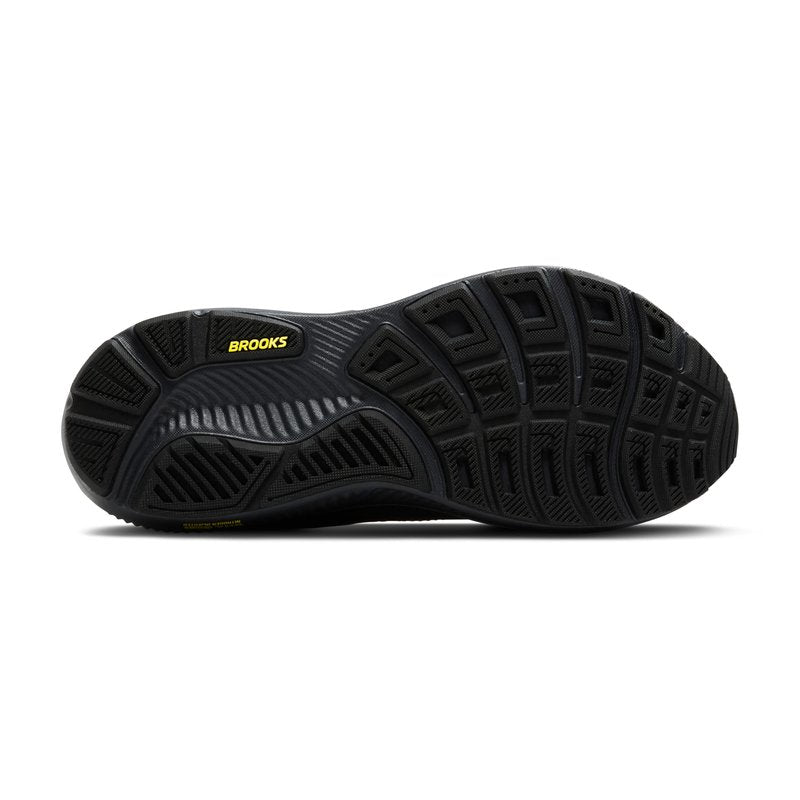 Brooks Men’s Ghost 17 Neutral Running Shoe - Ebony/Black/Yellow - 9.5 Medium