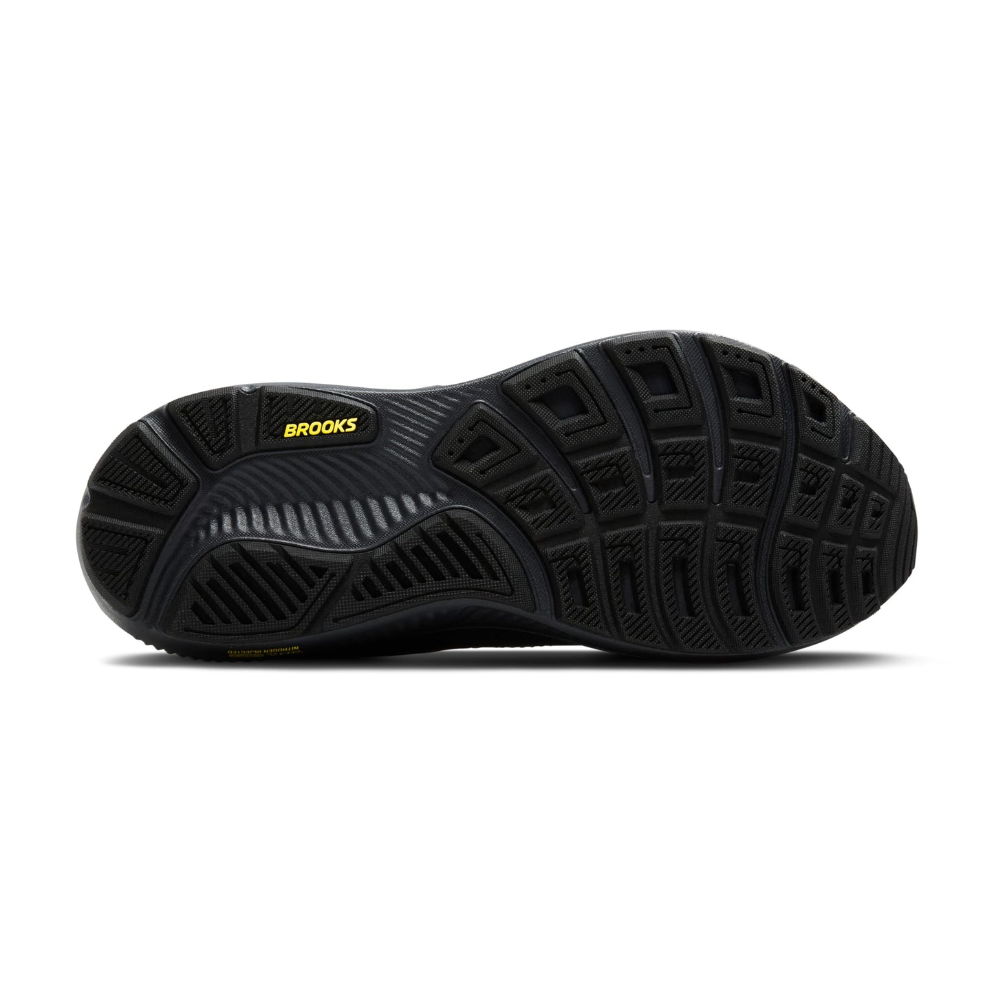 Brooks Men’s Ghost 17 Neutral Running Shoe - Ebony/Black/Yellow - 15 Medium