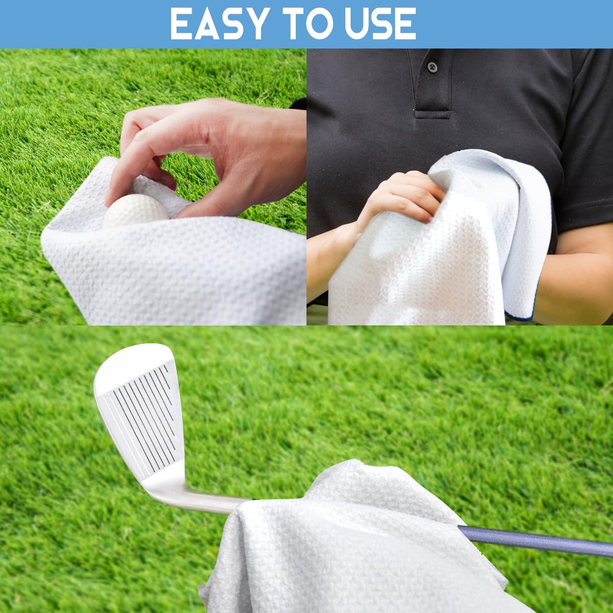GEYGIE Never Underestimate an Old Man with A Golf Club Printed Microfiber Golf Towel, Funny Golf Towel Gifts and Golf Accessories for Men Dad Grandpa, Birthday Gift for Golf Lover