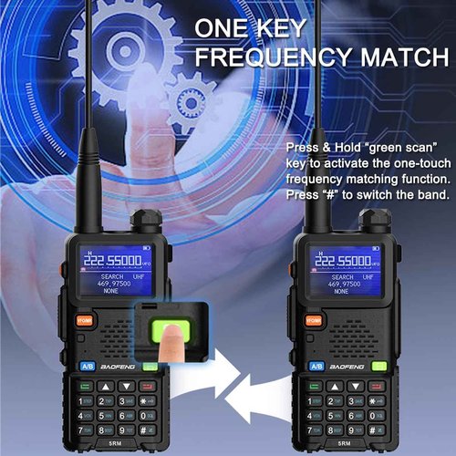 BAOFENG Radio 5RM 10W Ham Radio Handheld Upgraded of UV-5R Multi-Band Two Way Radio Long Range Walkie Talkies for Adults NOAA Weather Copy Frequency USB C Charger 999CH Outdoor Hiking Camping