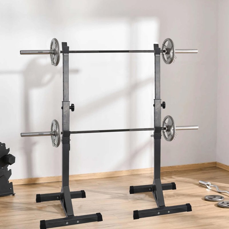 Adjustable Squat Rack Standard 550LBS Capacity 40-66 Inch Solid Steel Squat Stands Barbell Free-press Bench Home Gym Portable Dumbbell Racks Stands (Squat Rack)