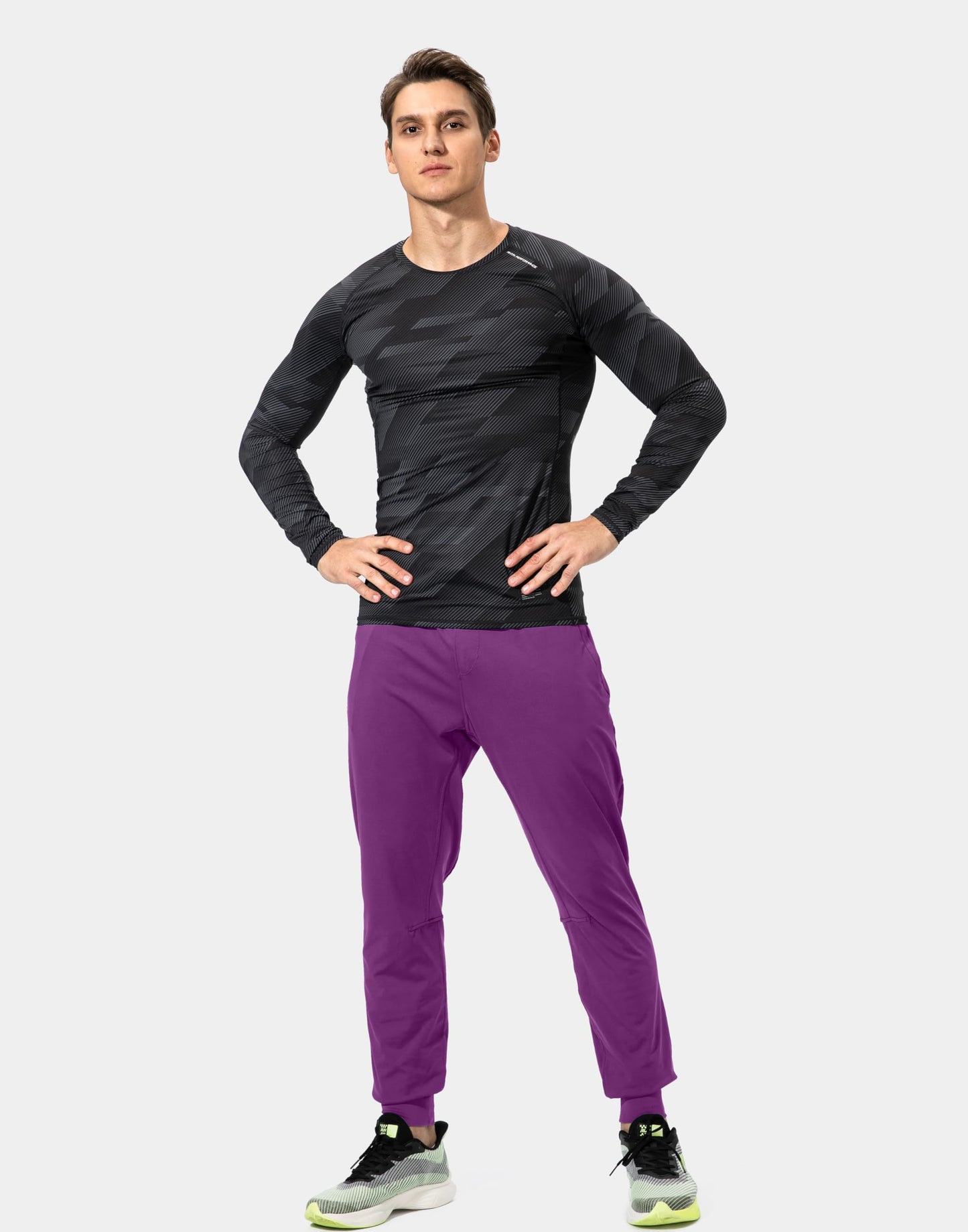 Men's Sweatpants with Zipper Pockets Athletic Pants Traning Track Pants Joggers for Men Soccer, Running, Workout (Purple, X-Large)