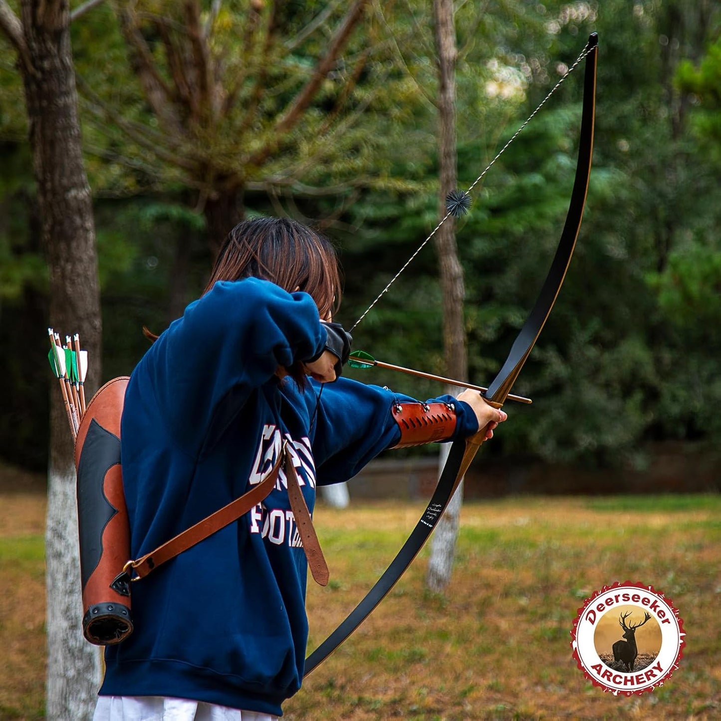 Deerseeker Flemish D97 Bow String - Handmade 16-Strand Fast Flight Bowstring | 54-70in for Traditional Longbow & Recurve Bow