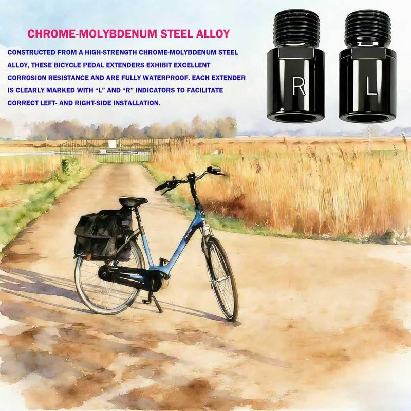 YIMOYIYA Bike Pedal Extenders,Chrome-Molybdenum Steel Pedal Extenders (1 Pair), 20mm/0.79in Extended Pedal Spacers, Compatible with Most 9/16" Threaded Pedals for SPD MT MTB BMX Road Street Bicycles
