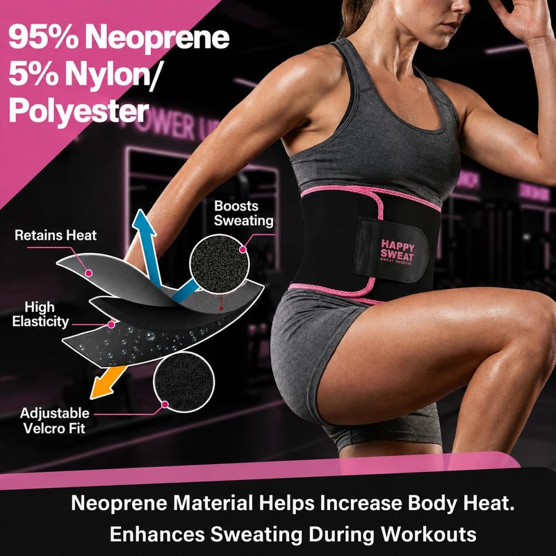 YITIANTL Waist Trainer for Women and Men Belly Fat, Neoprene Sauna Sweat Band, Stomach Wrap Waist Trimmer for Workout, Lower Back Support-Small Pink