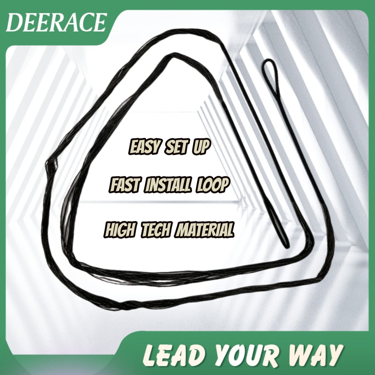 DEERACE Traditional Recurve Bow String, AMO 48"-70" 12,14,16 Strands Dacron Bow String Replacement for Recurve/Long/Horse Bow (AMO 50” (Actual Length 46”), 12 Strands (Recommended for up to 40 lbs))
