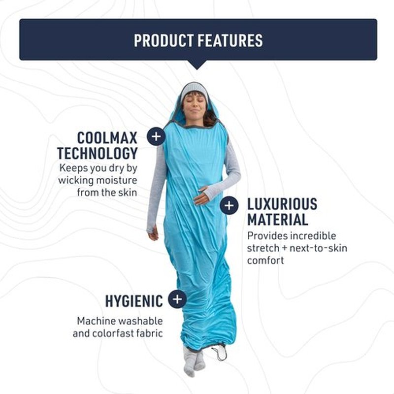 Sea to Summit Breeze Sleeping Bag Liner, Standard Mummy w/Drawcord